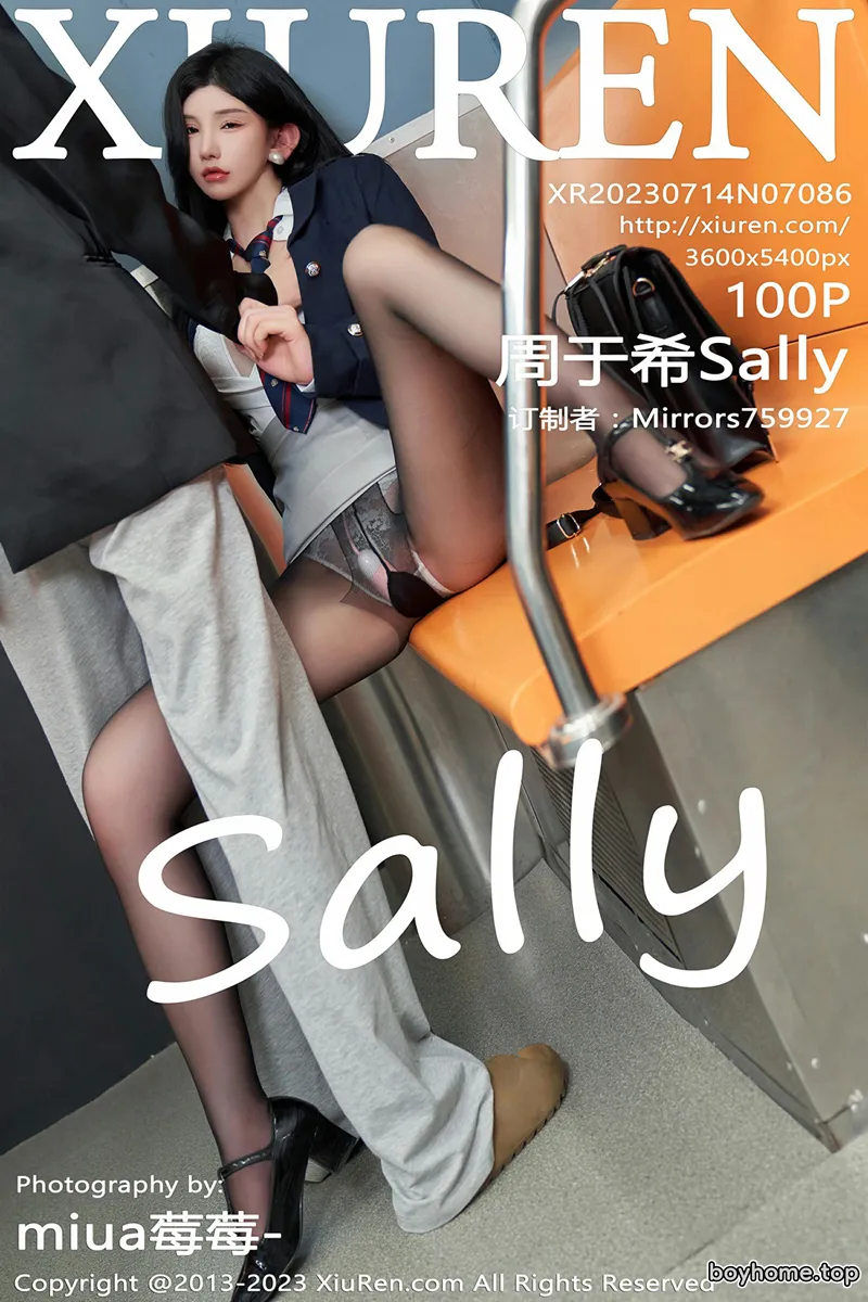 [XiuRen秀人网] No.7086 女神周于希Sally地铁场景性感白色内衣配超薄黑丝完美诱惑写真