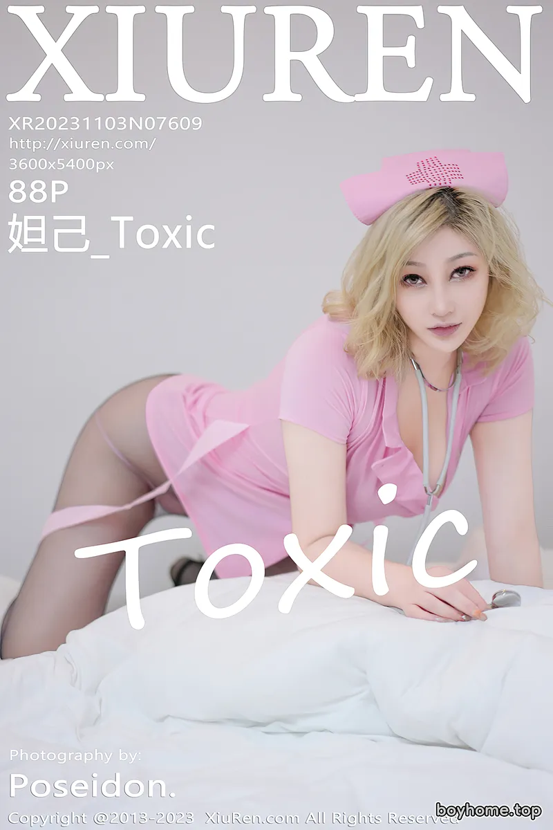 [XiuRen秀人网] No.7609 女神妲己_Toxic粉色情趣护士服配超薄黑丝秀丰满身材诱惑写真