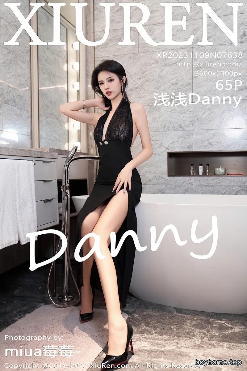 [XiuRen秀人网] No.7638 模特浅浅Danny性感黑色长礼裙半撩秀白嫩翘臀美腿完美诱惑写真