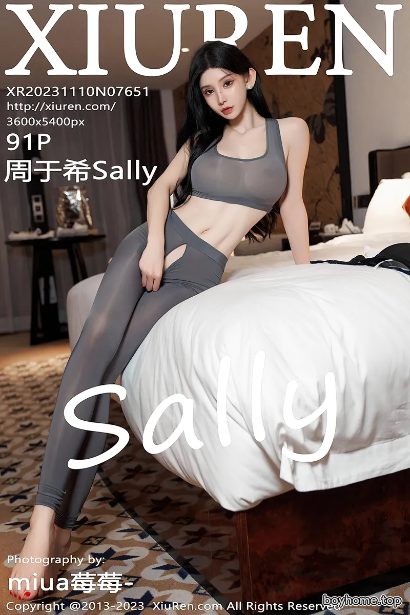 [XiuRen秀人网] No.7651 女神周于希Sally酒店场景性感灰色健身服紧身秀完美身材诱惑写真
