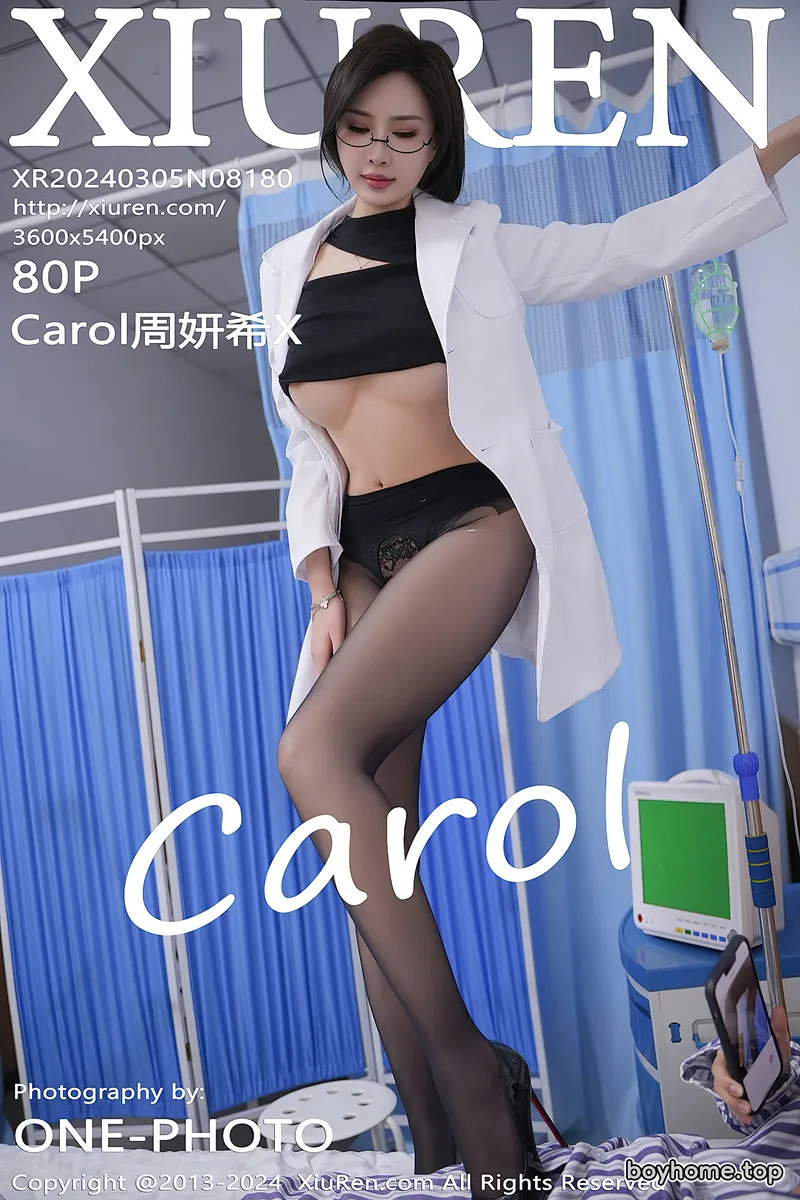 [XiuRen秀人网] No.8180 女神Carol周妍希性感女医生制服露开档黑丝秀翘臀美腿诱惑写真