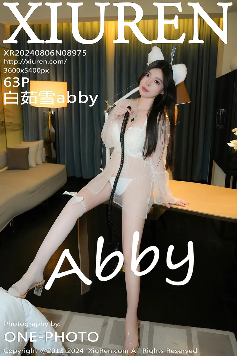 [XiuRen秀人网] NO.8975 模特白茹雪abby性感白色薄纱露白色蕾丝内衣秀丰满身材诱惑写真