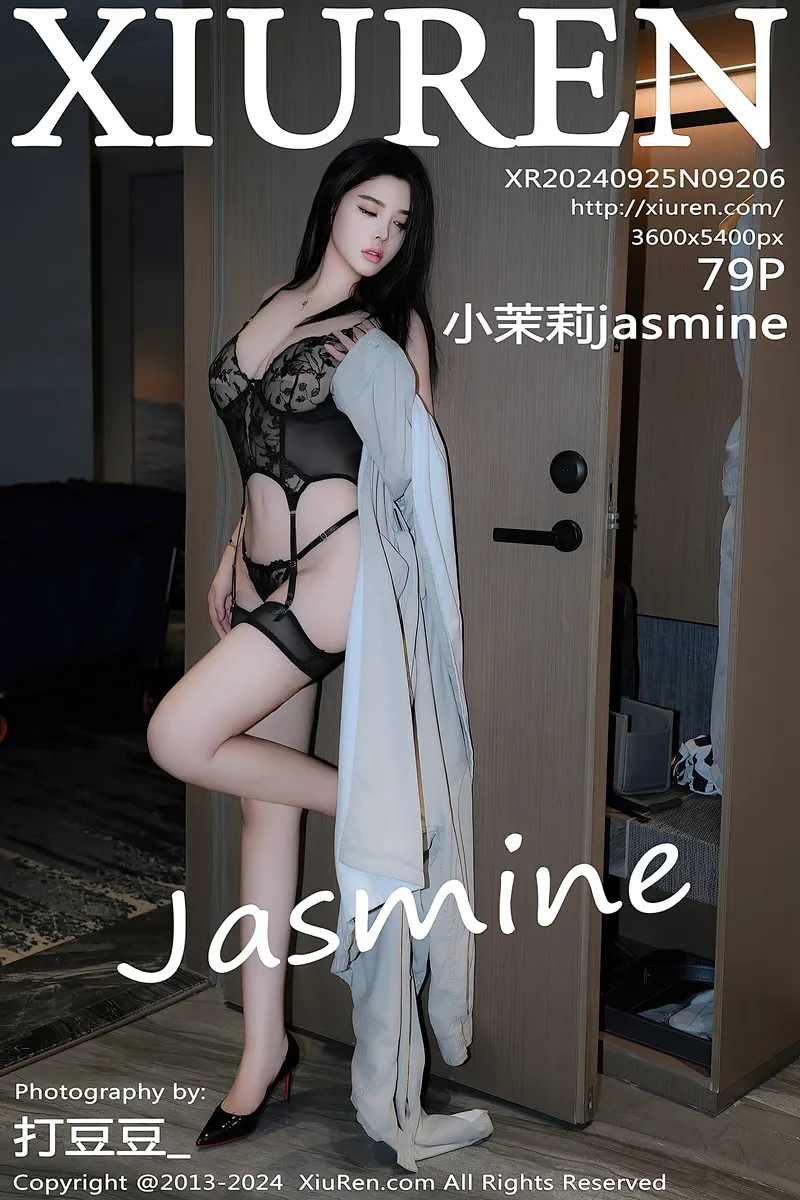 [XiuRen秀人网] NO.9206 模特小茉莉jasmine性感黑色情趣服饰配黑丝吊袜秀翘臀诱惑写真