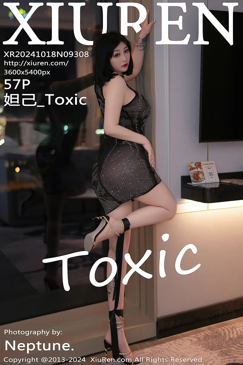 [XiuRen秀人网] NO.9308 女神妲己_Toxic性感黑色轻透连衣短裙秀丰腴身姿惹火诱惑写真