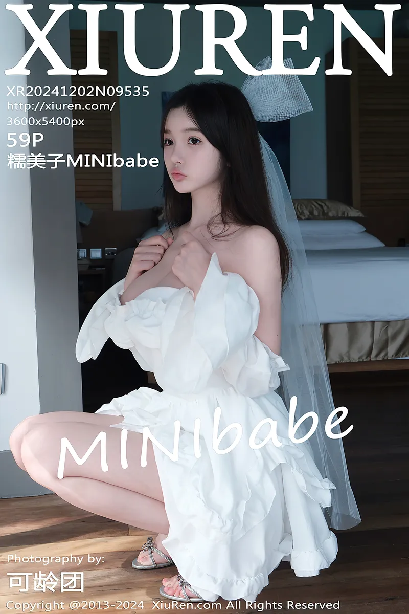 [XiuRen秀人网] NO.9535 模特糯美子MINIbabe性感白色婚纱配情趣内衣秀惹火身材诱惑写真