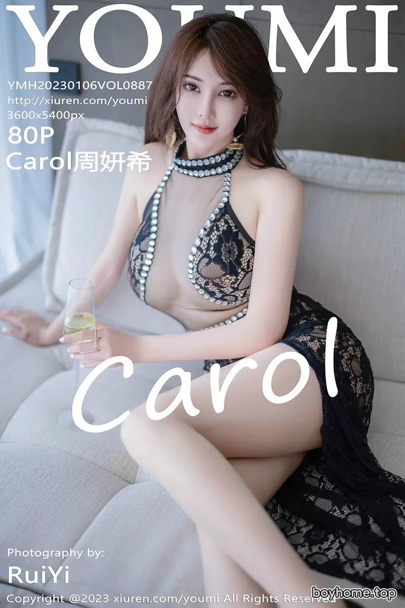 [YouMi尤蜜荟] Vol.887 女神Carol周妍希大理旅拍黑色网纱连衣长裙秀完美身材诱惑写真